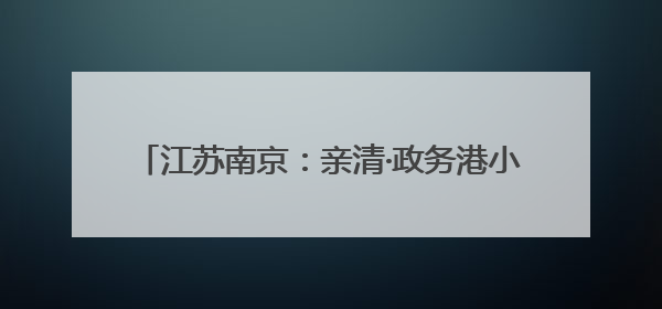 江苏南京：亲清·政务港小管家：无事不扰 有求必应