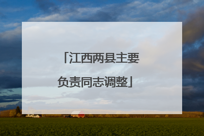 江西两县主要负责同志调整