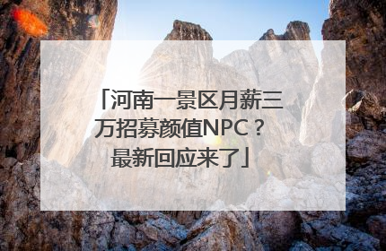 河南一景区月薪三万招募颜值NPC？最新回应来了