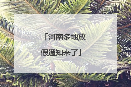 河南多地放假通知来了