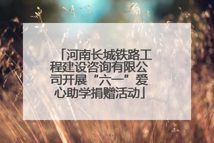 河南长城铁路工程建设咨询有限公司开展“六一”爱心助学捐赠活动