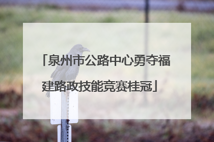 泉州市公路中心勇夺福建路政技能竞赛桂冠