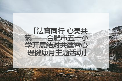 法育同行 心灵共筑——合肥市五一小学开展结对共建暨心理健康月主题活动