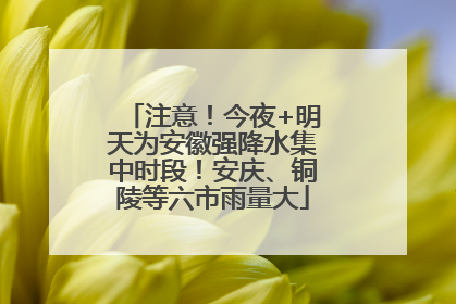 注意！今夜+明天为安徽强降水集中时段！安庆、铜陵等六市雨量大