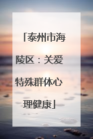 泰州市海陵区：关爱特殊群体心理健康