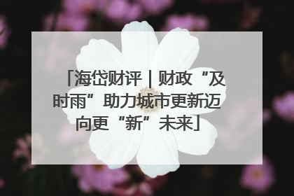 海岱财评｜财政“及时雨”助力城市更新迈向更“新”未来
