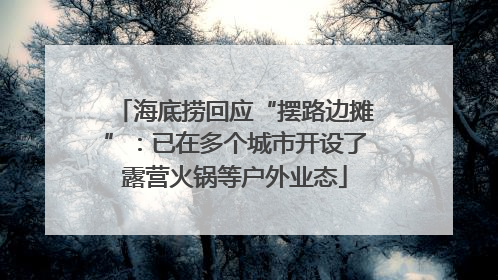 海底捞回应“摆路边摊”：已在多个城市开设了露营火锅等户外业态