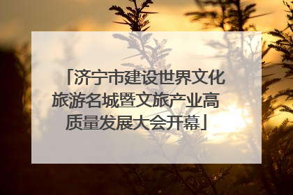 济宁市建设世界文化旅游名城暨文旅产业高质量发展大会开幕