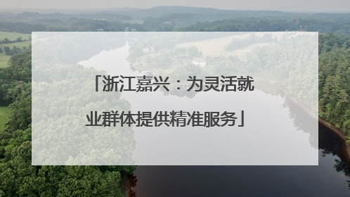 浙江嘉兴：为灵活就业群体提供精准服务