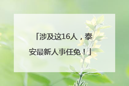 涉及这16人，泰安最新人事任免！