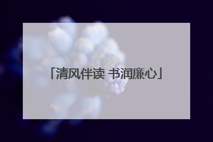 清风伴读 书润廉心