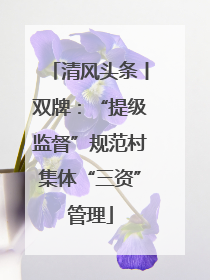 清风头条丨双牌：“提级监督”规范村集体“三资”管理