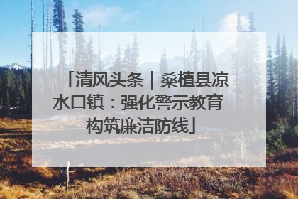 清风头条｜桑植县凉水口镇：强化警示教育 构筑廉洁防线