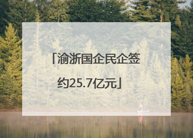 渝浙国企民企签约25.7亿元