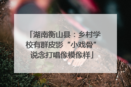 湖南衡山县：乡村学校有群皮影“小戏骨” 说念打唱像模像样