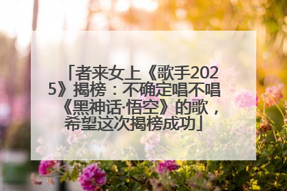者来女上《歌手2025》揭榜：不确定唱不唱《黑神话·悟空》的歌，希望这次揭榜成功
