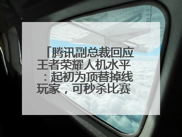 腾讯副总裁回应王者荣耀人机水平：起初为顶替掉线玩家，可秒杀比赛级玩家