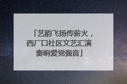 艺韵飞扬传薪火，西厂口社区文艺汇演奏响爱党强音