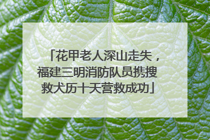 花甲老人深山走失，福建三明消防队员携搜救犬历十天营救成功