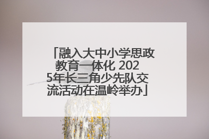 融入大中小学思政教育一体化 2025年长三角少先队交流活动在温岭举办