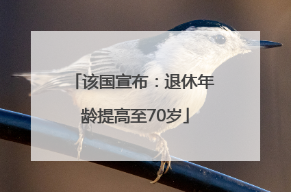 该国宣布：退休年龄提高至70岁