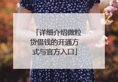 详细介绍微粒贷借钱的开通方式与官方入口