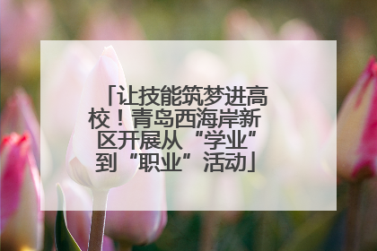 让技能筑梦进高校！青岛西海岸新区开展从“学业”到“职业”活动