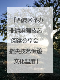 西夏区举办非遗麻编技艺阅读分享会 指尖技艺传递文化温度
