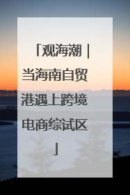 观海潮｜当海南自贸港遇上跨境电商综试区