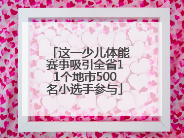 这一少儿体能赛事吸引全省11个地市500名小选手参与