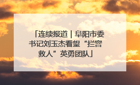 连续报道｜阜阳市委书记刘玉杰看望“拦窨救人”英勇团队