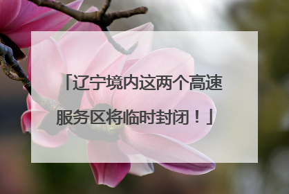 辽宁境内这两个高速服务区将临时封闭！