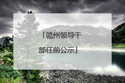 赣州领导干部任前公示