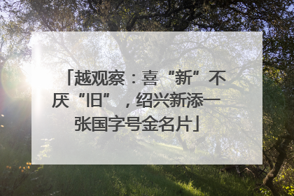 越观察：喜“新”不厌“旧”，绍兴新添一张国字号金名片