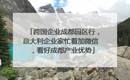 跨国企业成都园区行，意大利企业家忙着加微信，看好成都产业优势