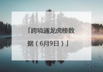 跨境通龙虎榜数据（6月9日）
