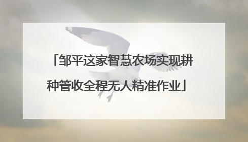 邹平这家智慧农场实现耕种管收全程无人精准作业