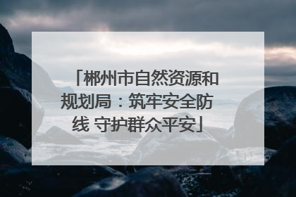 郴州市自然资源和规划局：筑牢安全防线 守护群众平安