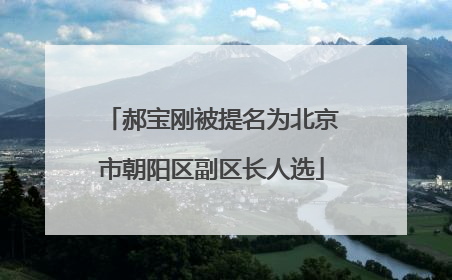 郝宝刚被提名为北京市朝阳区副区长人选
