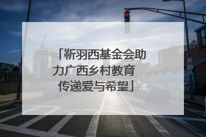 靳羽西基金会助力广西乡村教育 传递爱与希望
