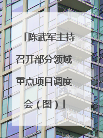 陈武军主持召开部分领域重点项目调度会（图）