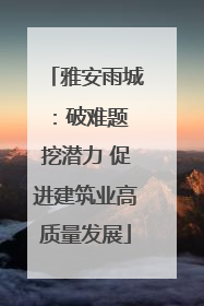 雅安雨城：破难题 挖潜力 促进建筑业高质量发展