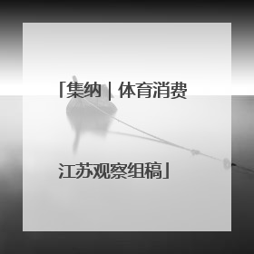 集纳｜体育消费江苏观察组稿