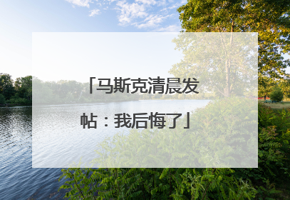 马斯克清晨发帖：我后悔了