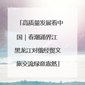 高质量发展看中国｜春潮涌界江 黑龙江对俄经贸文旅交流绿意盎然