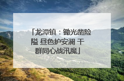 龙潭镇：锄光凿险隘 昼色护安澜 干群同心战汛魔