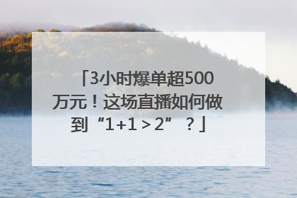 3小时爆单超500万元！这场直播如何做到“1+1＞2”？