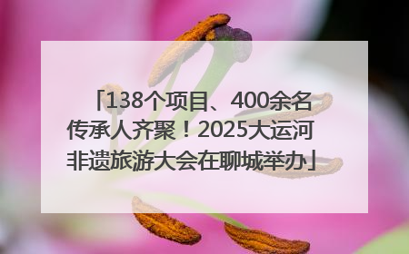 138个项目、400余名传承人齐聚！2025大运河非遗旅游大会在聊城举办