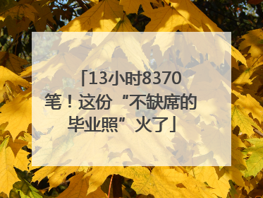 13小时8370笔！这份“不缺席的毕业照”火了