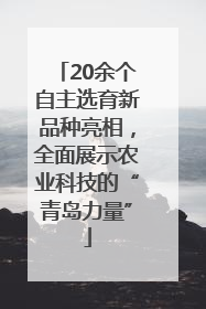 20余个自主选育新品种亮相，全面展示农业科技的“青岛力量”